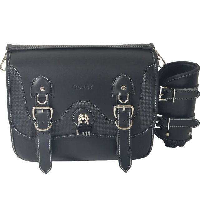 Motorbike Saddle Bag Leather Side Bags with External Locks for Secure Luggage Storage on Motorcycles
