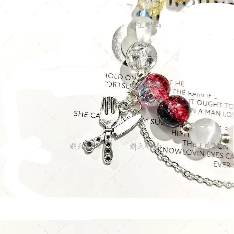 Genshin Impact Escoffier Bracciale Cosplay Perline unisex Catena Braccialetti Escoffier Gioielli Accessori in lega di zinco Regali