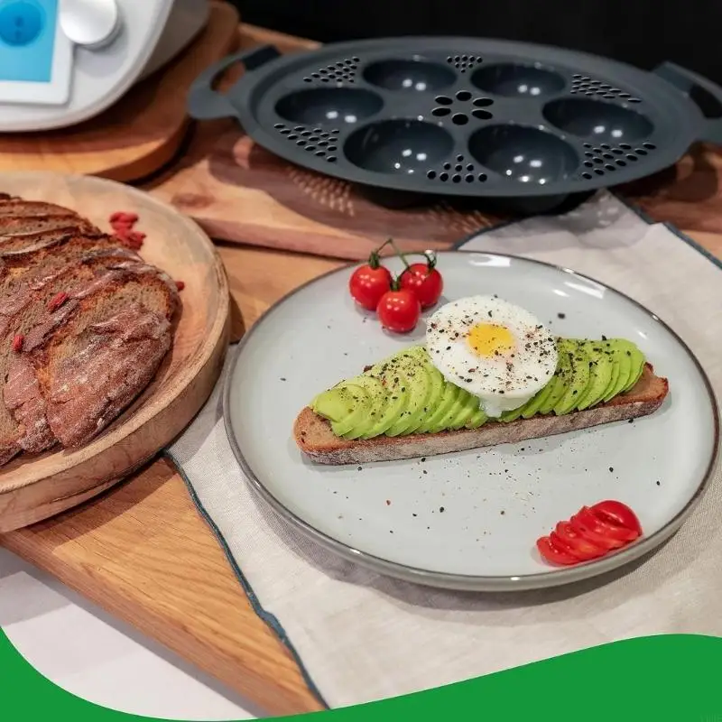 Huevos apilables bandejas cocción 6 en 1 huevos antiadherentes cazas cazas cazas accesorios para hornear