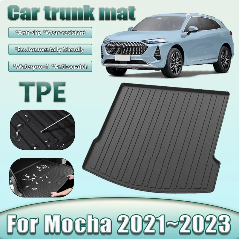 TPE Car Trunk Mat For Wey Mocha Wey Coffee 01 2021 2022 2023 2024 Anti-scratch Waterproof Rubber Material Pad Carpet Accessories