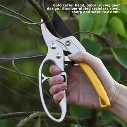 Ergonomic Pruning Shears - Titanium-Plated SK5 Alloy Steel, Quick Efficient Cuts, Labor-Saving Spring, For Garden and Fruit Harv