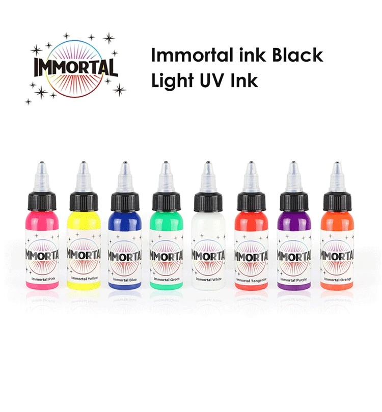 Fluorescent Tattoo Colorant Second Generation Little Devil 8-Color Purple Light Dye 0.5oz Black Light Safe Non-Toxic Lip Color