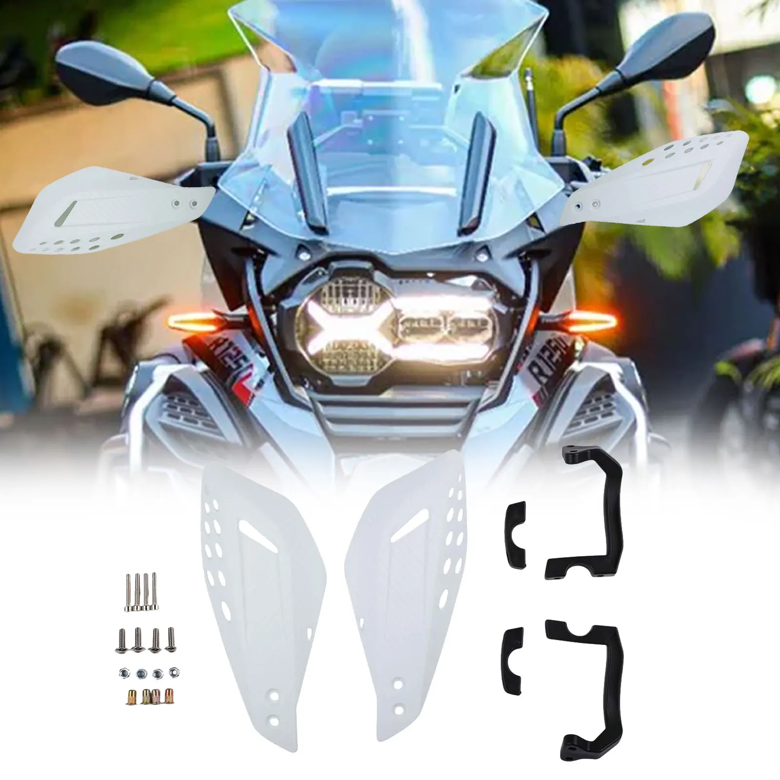 Motorcycle Hand Guard Set for Off Road Riding Windproof Design with ABS Plastic and Aluminum Alloy for Enhanced Handlebar Safety