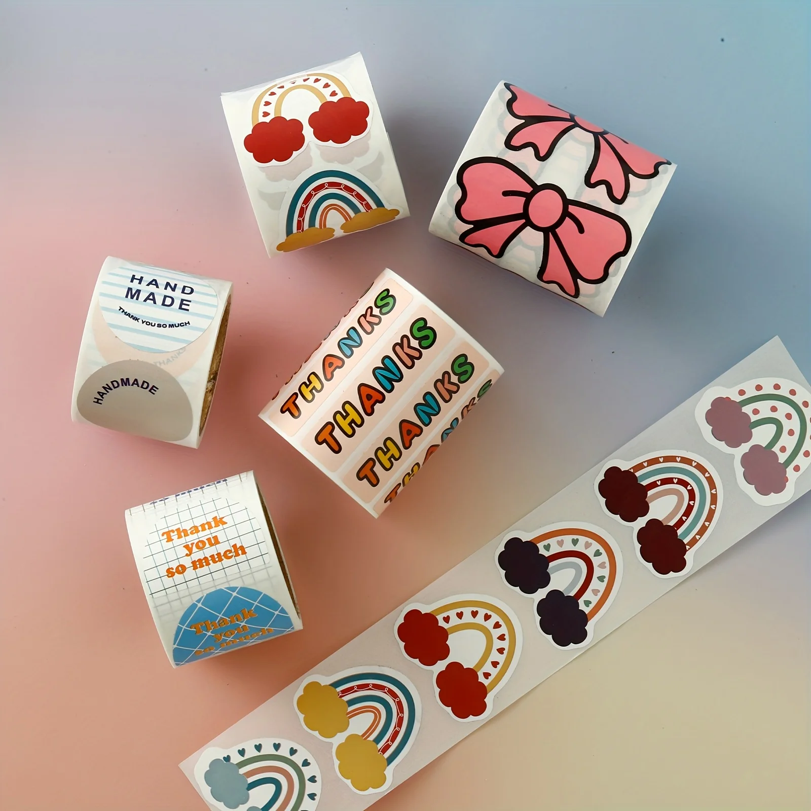 120pcs Hand-drawn Cartoon Stickers Aesthetic Sealing Labels for Gift Packaging Scrapbooking Decor Custom Shape Adhesive Sticker