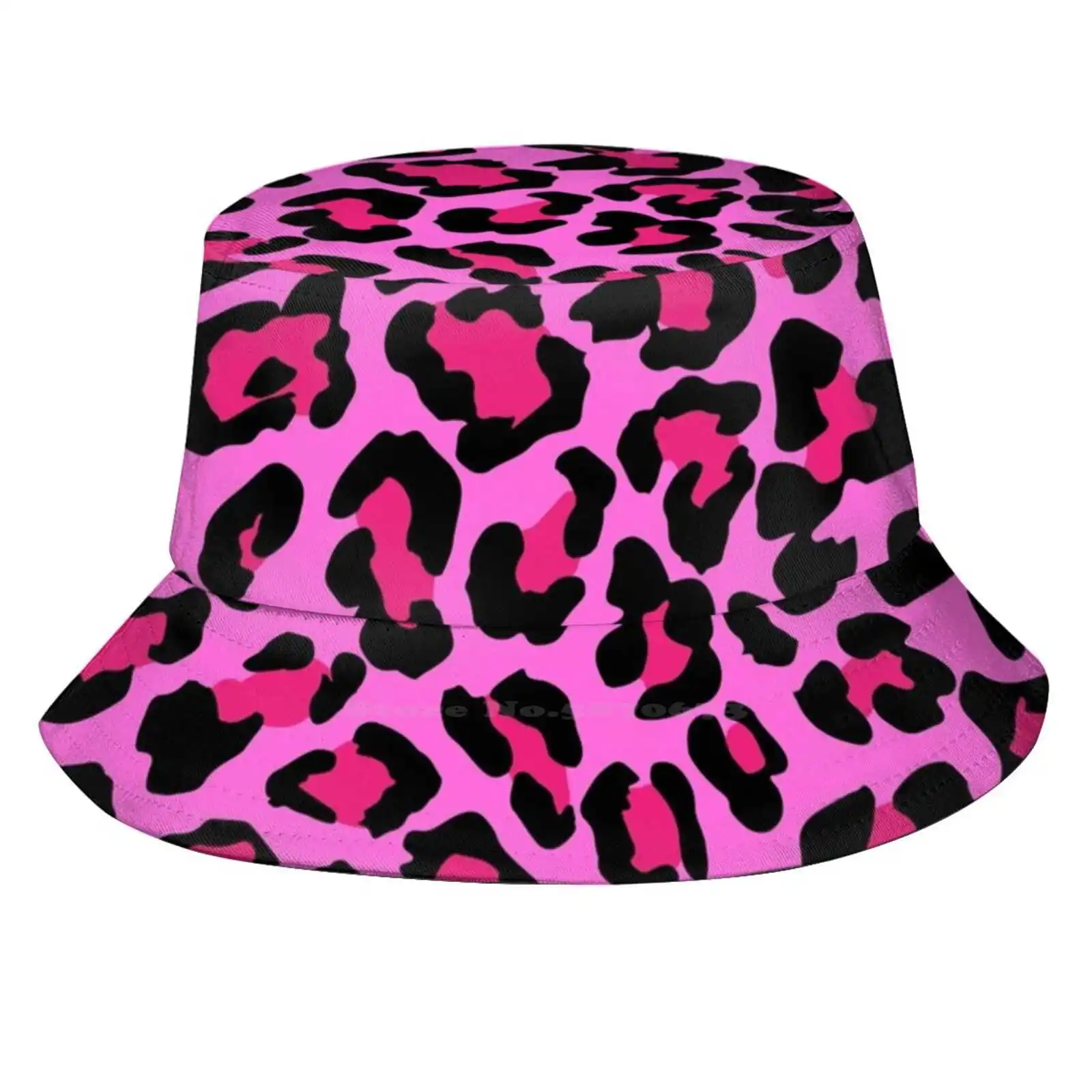 Hot Pink Leopard Print Unisex Fashion Women Men Breathable Bucket Hats Pink Leopard Spots Pink Cheetah Pattern Pink Cheetah Art