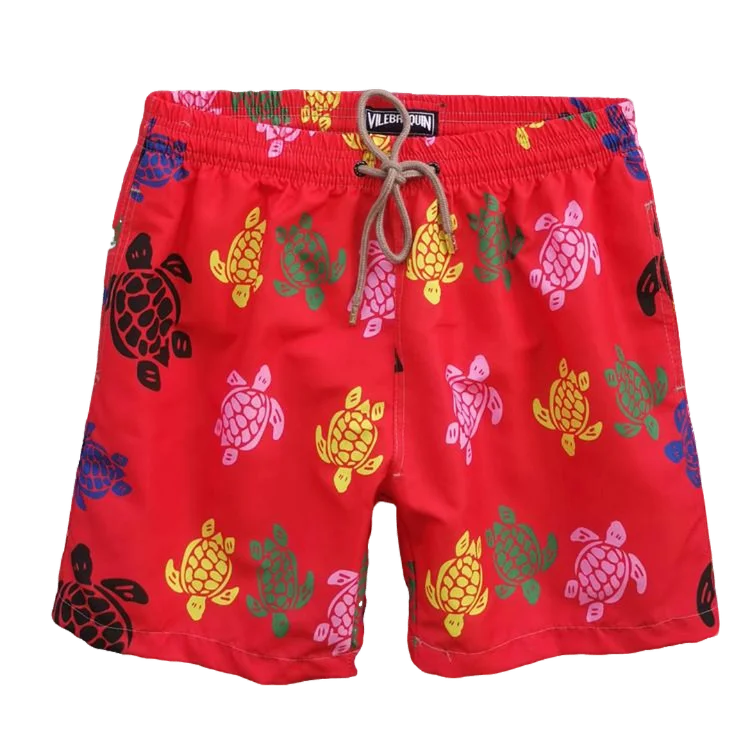 Beach pants, fashionable three color turtles, full pattern printed swimming pants, waterproof and quick drying, seaside vacation