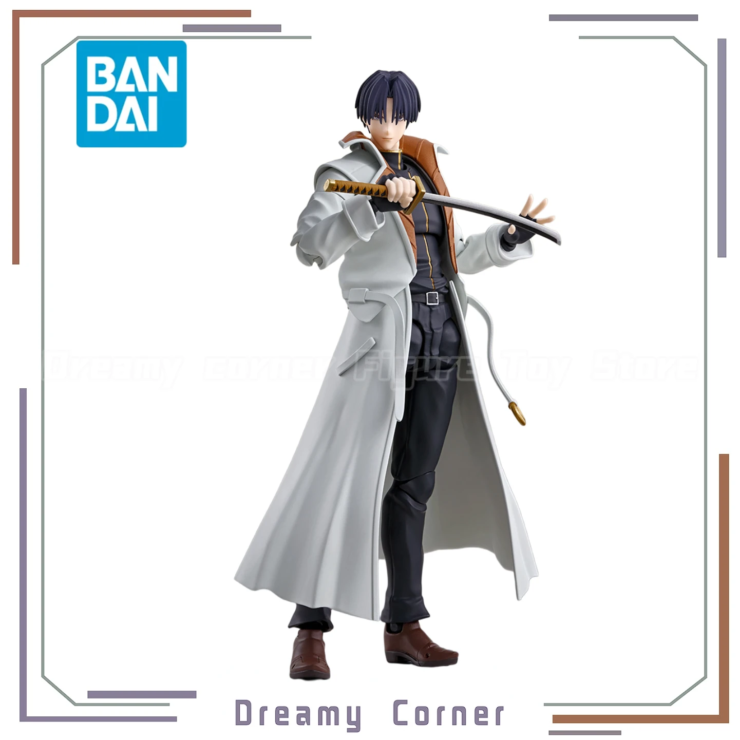 

【In Stock】Original BANDAI SPIRITS S.H.Figuarts Rurouni Kenshin Shinomori Aoshi Action Figure Model Ornament Collection Toy