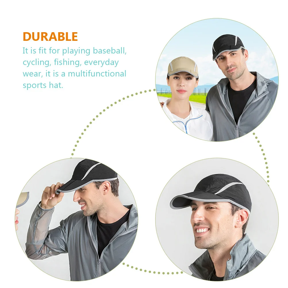 

Breathable Running Hat Nylon Quick Dry Adjustable Sunproof Sports Cap Baseball Visor Folding Brim for Men Women