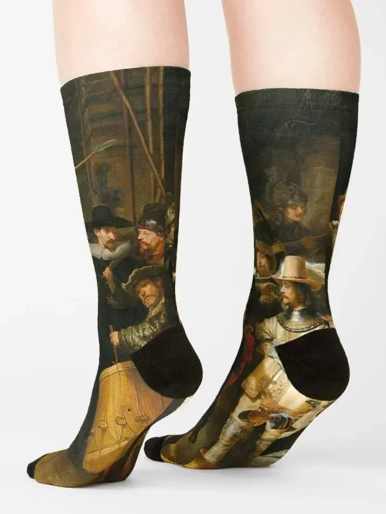 Rembrandt van Rijn, The Night Watch 1642 Socks Lots kids Soccer hip hop Luxury Woman Socks Men's