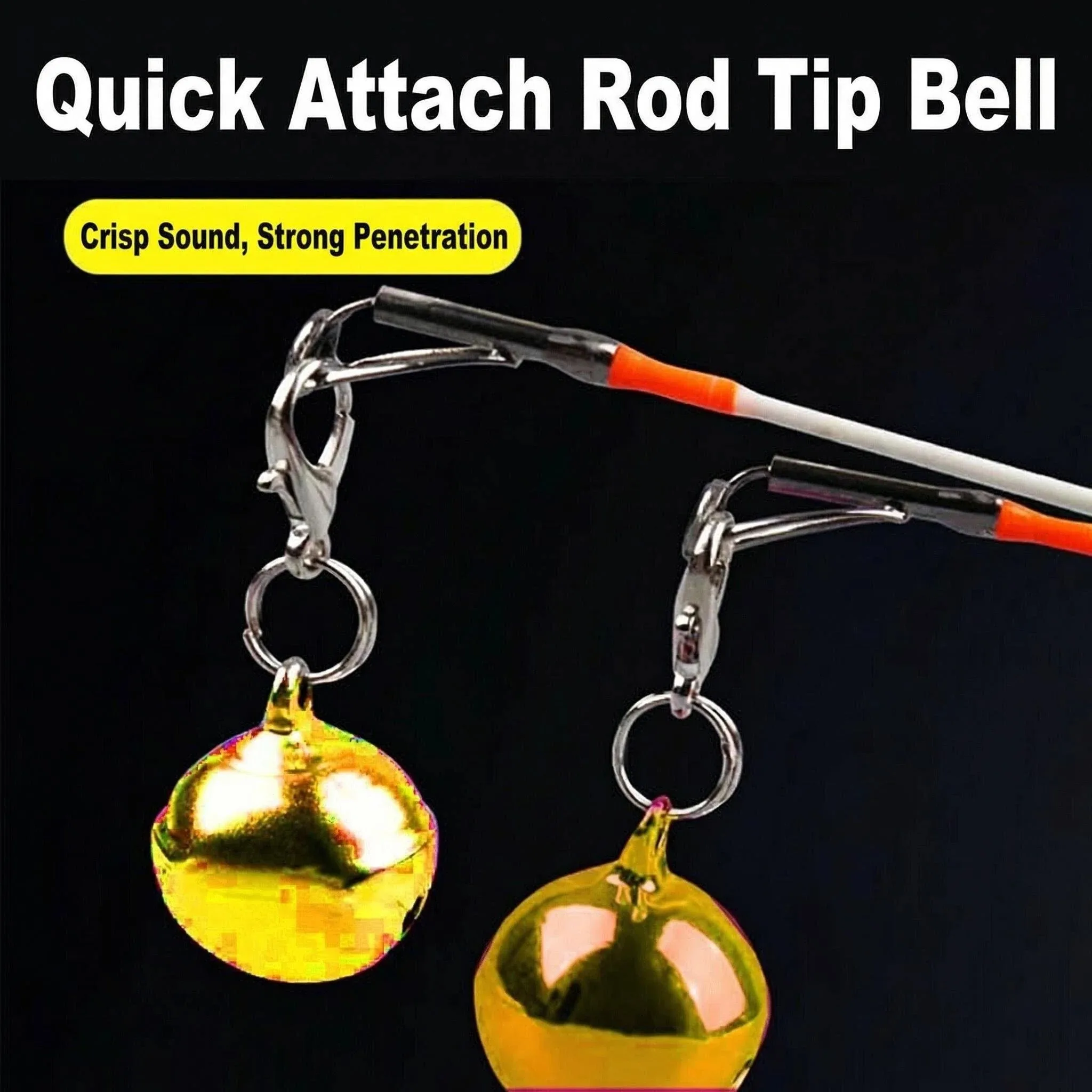 Campana de pesca con clip y luz – Alarma automática acero inoxidable - imagen 2