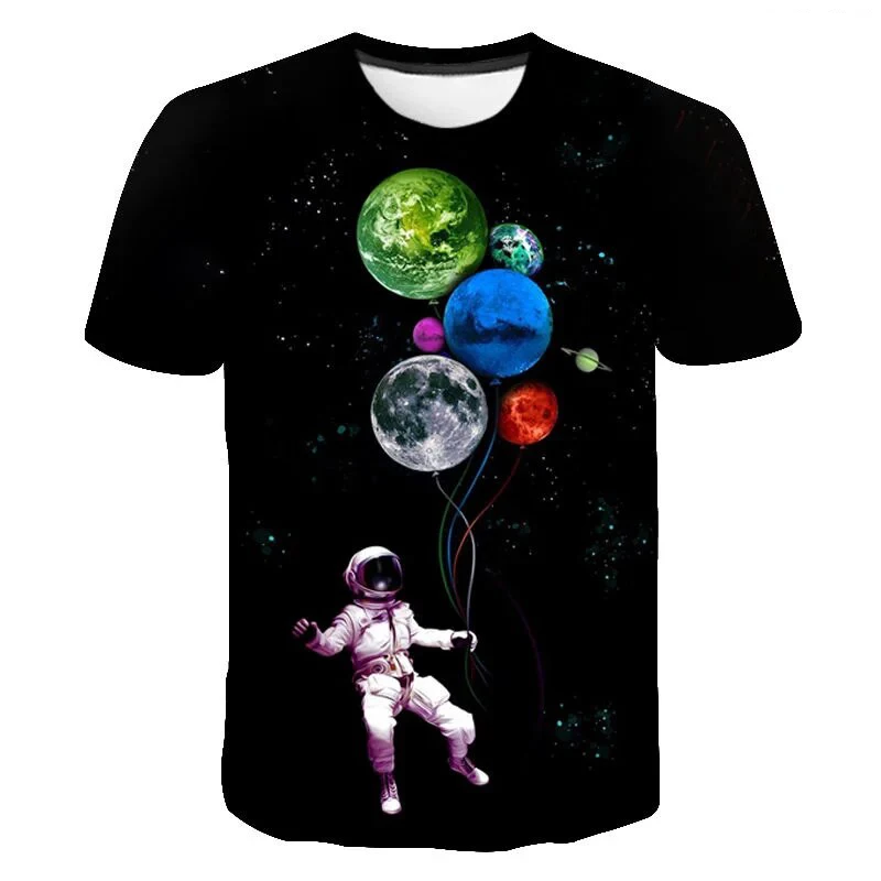 Universe Galaxy Pattern 3D Printed Clothing for Adult and Children Summer Short Sleeve Casual Stylish Round Neck T-shirt