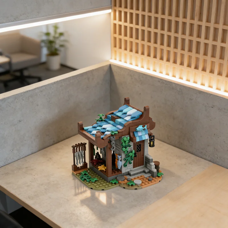 

Набор строительных блоков MOC «Замок рыбака» из 432 деталей, конструктор, рождественский подарок, креативная игрушка для самостоятельной сборки, архитектурная модель