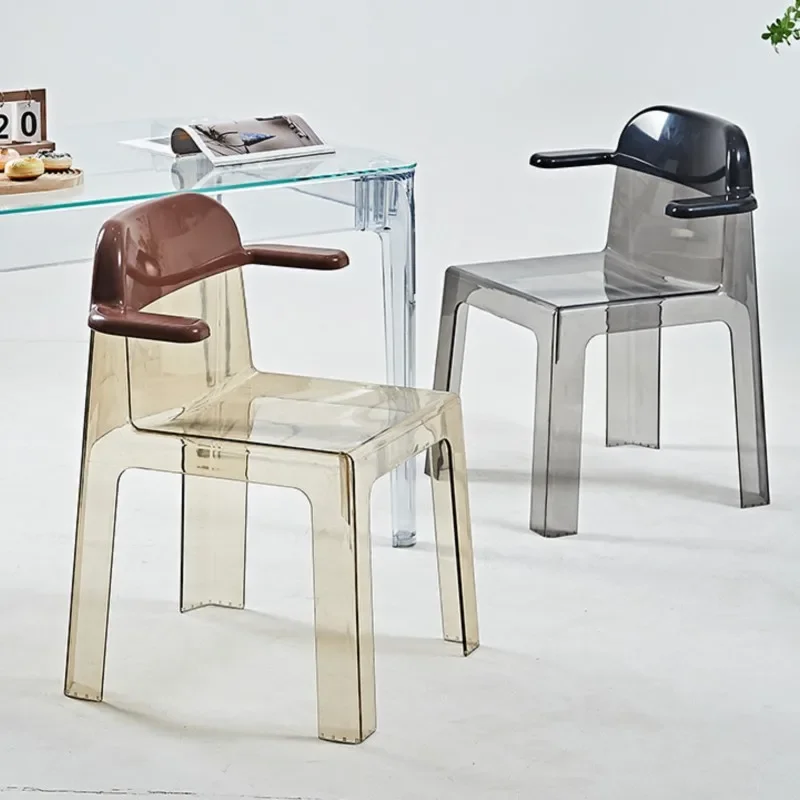 Acrylic Household Dining Chairs Simple And Creative Plastic Backed Tables And Chairs Stackable Transparent Chairs Dining Chair