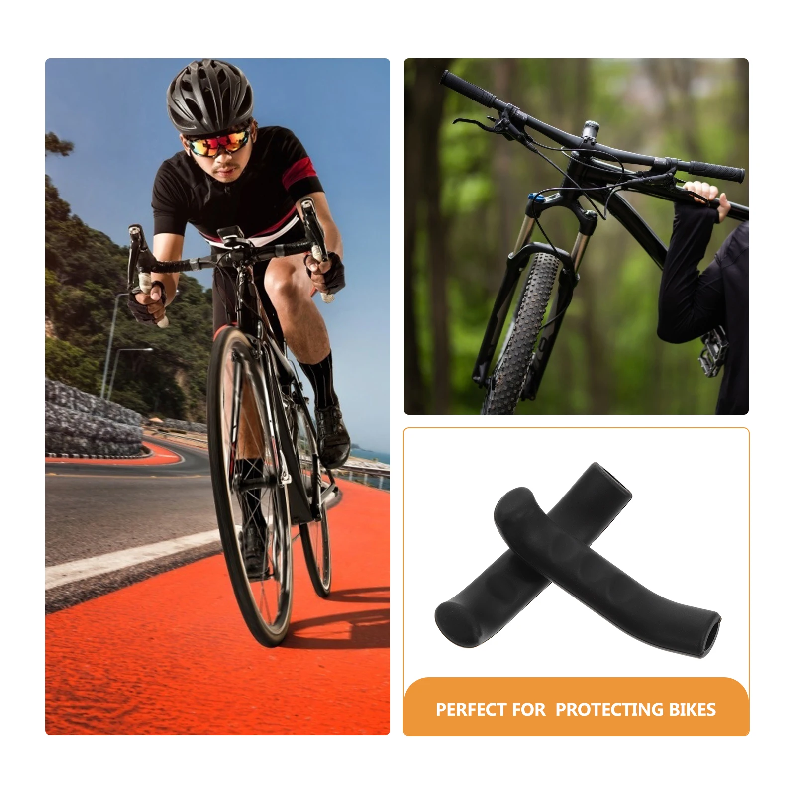 

2pcs Silicone Lever Covers For Bike Brake Handle Protector Durable Waterproof Cycling Accessory Brake Grip Sleeve