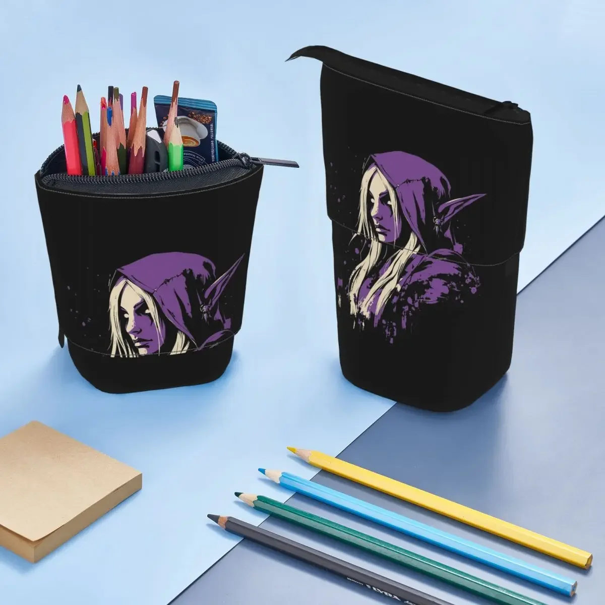 

Sylvanas Windrunner World Of Warcraft Reversible Pencil Case for Boy Girl School Pen Box Pencil Bag Stationery Supplies