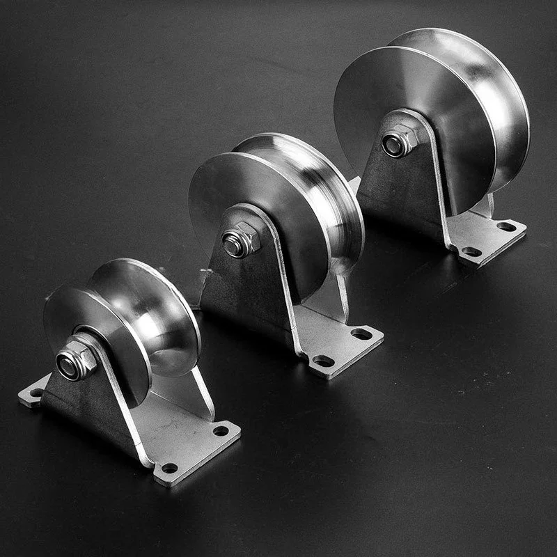 Image 4: Poulie de levage à câble en acier inoxydable pour trépied, roue de suspension robuste pour portes coulissantes, poulie de rail à roulement lourd