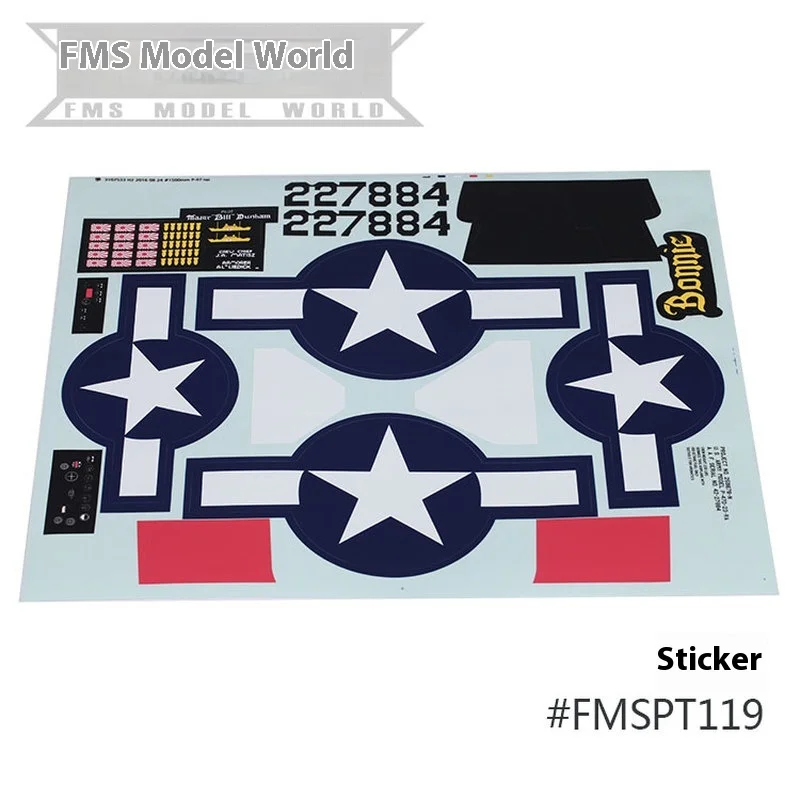 Accessoires d'avion de P-47 de Fms 1500mm, Fuselage, ailes principales, propless de queue plate, vis de train d'atterrissage, accessoires électroniques
