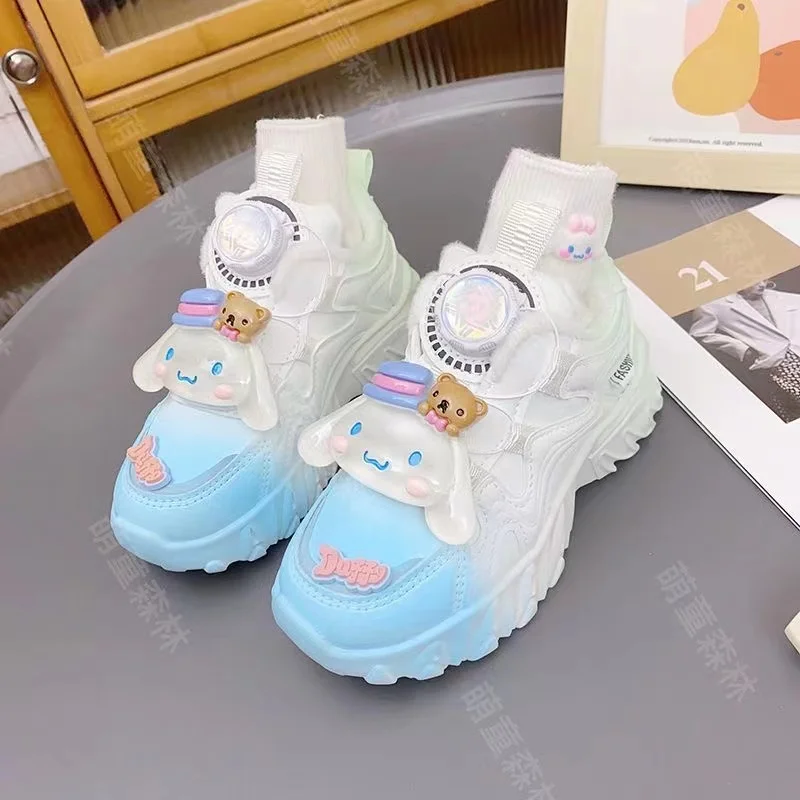 real photo 2024 New Cinnamoroll plus size Branded For Female Students Melody Soft Girl Canvas Shoes women children Skate Shoes