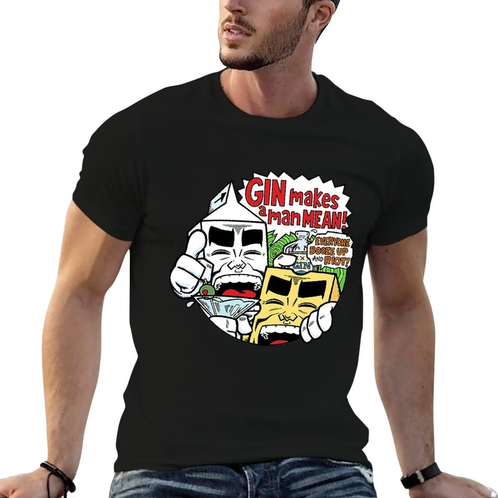 

Milk & Cheese: Gin Makes a Man Mean Shirt T-Shirt anime t shirts oversize t shirt personalised T-Shirt