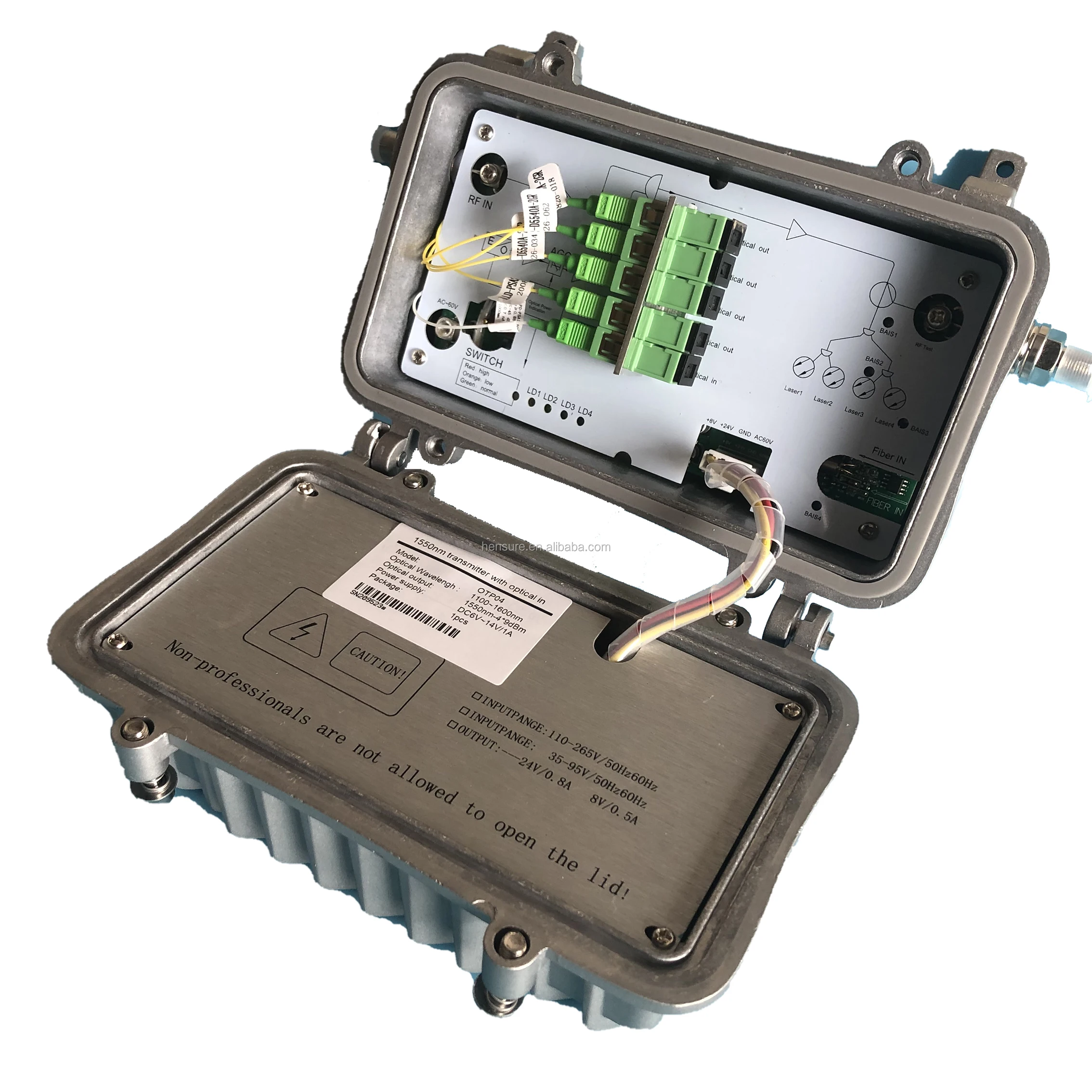 

Outdoor 1550nm Optical Transmitter 4 Port 10dbm Optical Receiver CATV Fiber Network Equipment Featuring FC Connector Type 1310nm