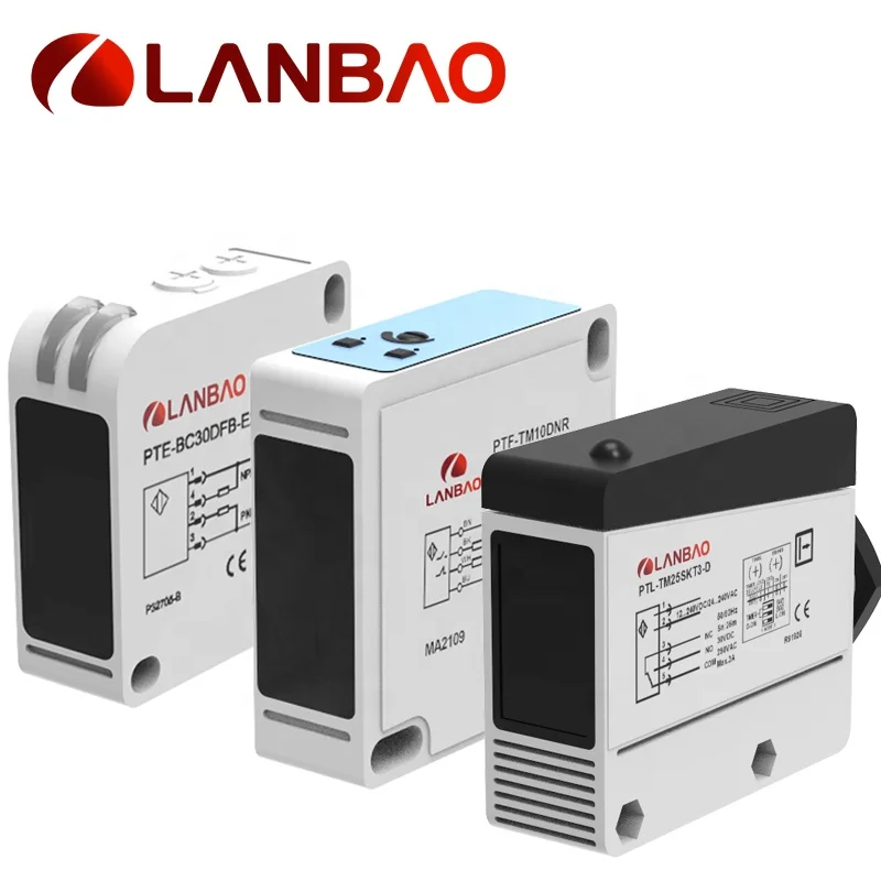 Lanbao PNP /NPN NO/NC DC 10-30V من خلال مستشعر القرب الكهروضوئي الذكي