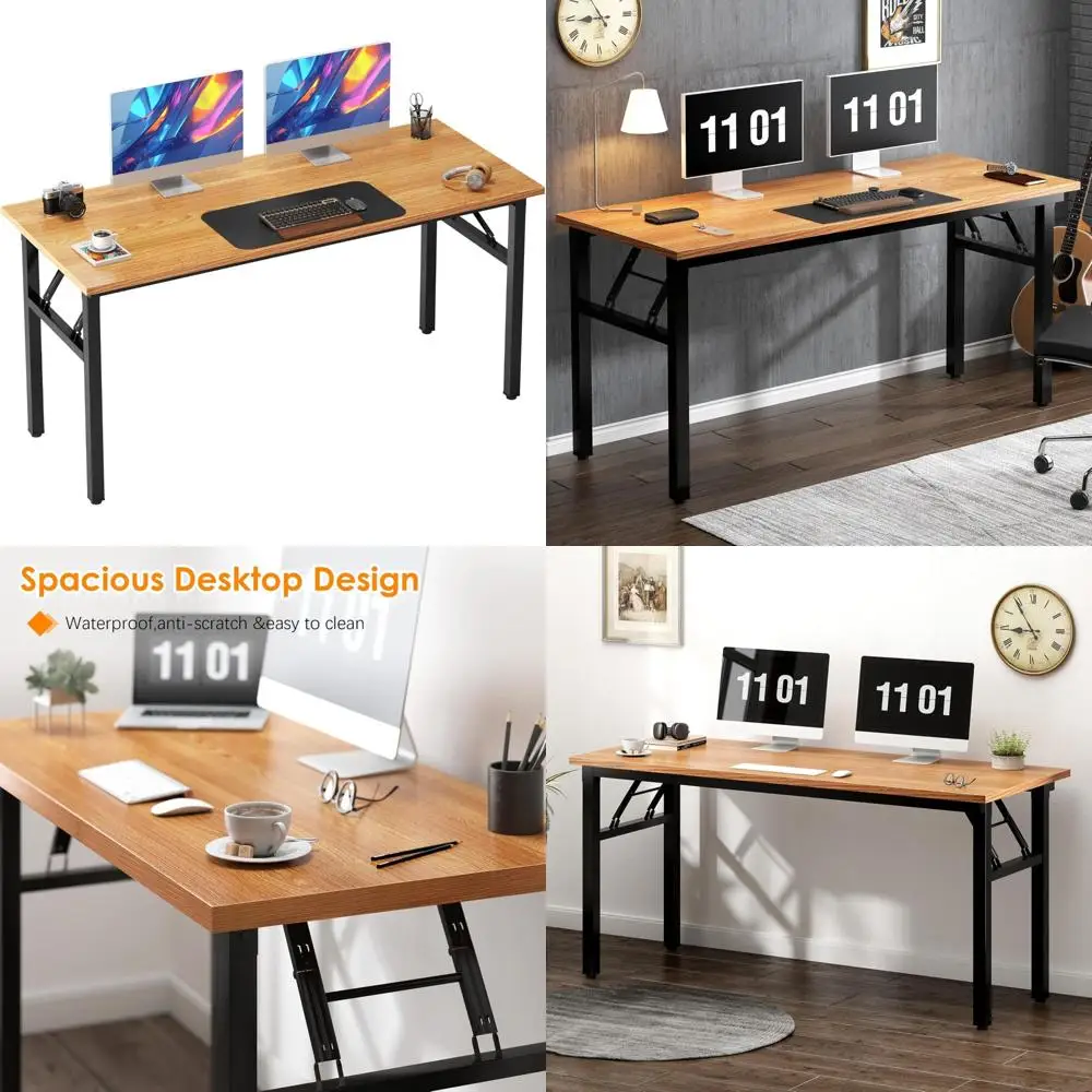 

Large 54 Folding Desk for Home Office, Easy Assembly Computer Desk, Ideal for Studying, Writing, and Workstations