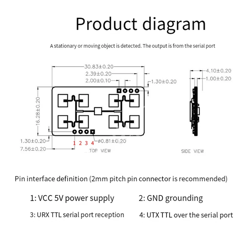 TTKK-وحدة استشعار وجود الإنسان ، موجة مستشعر الحركة ، كشف الرادار ، قبول حضور V-5V ، 24G ، 1125F ، ساخن