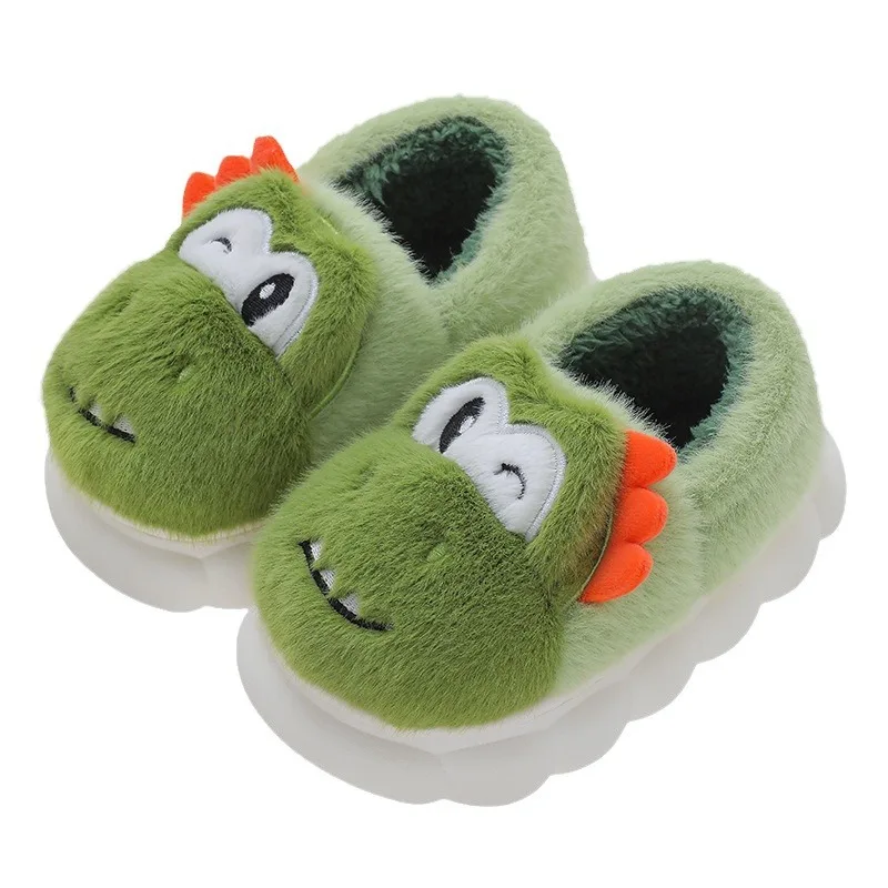 Winter Cover Heel Children Cotton Slippers Cute Cartoon Indoor Warm Kids Shoes Boys Girls Anti Slip Soft Bottom Home Slippers