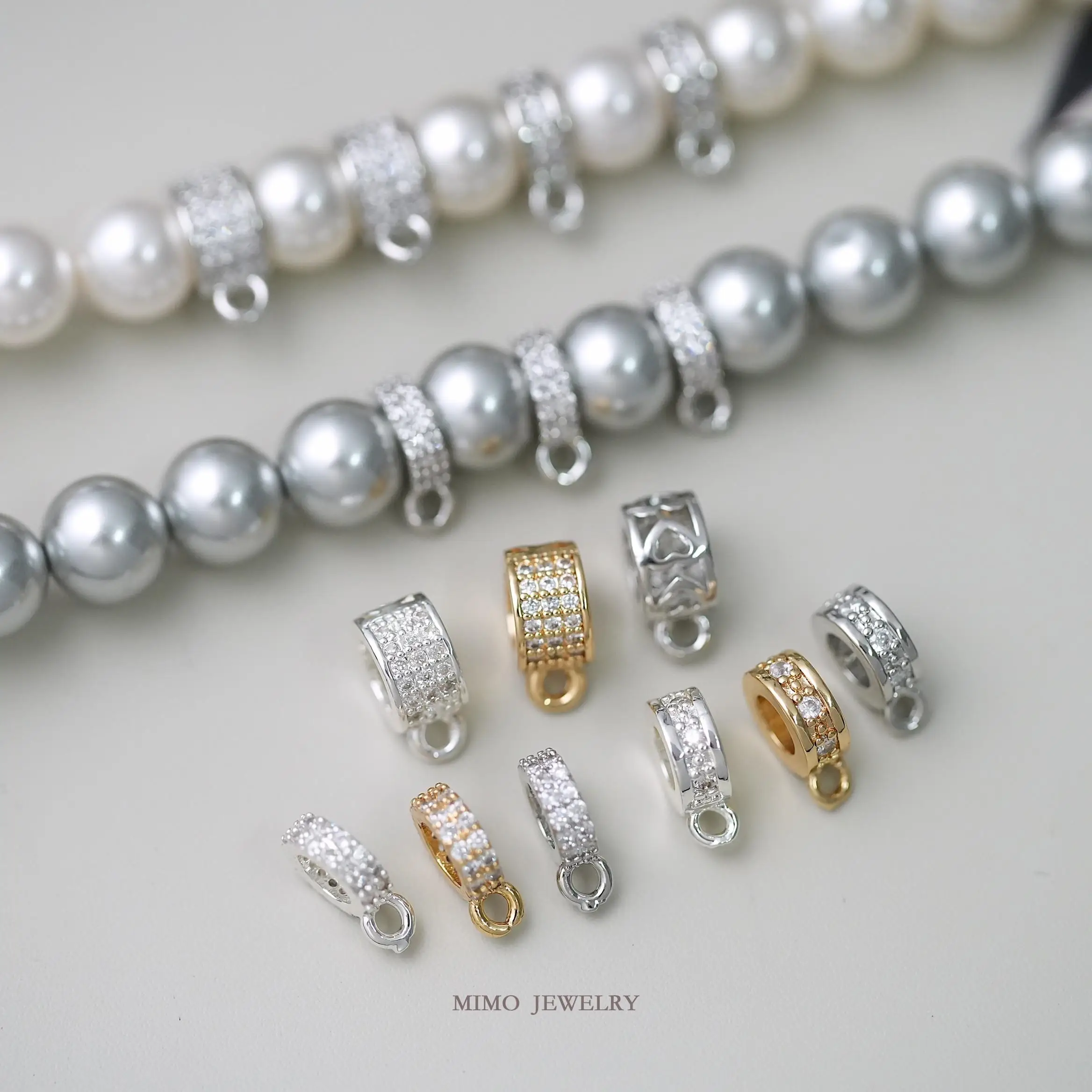 

Micro Inlaid Zircon Exquisite Single Ring Bead Charms Pendant Supplies DIY Hand Brass Gold Plated Accessories