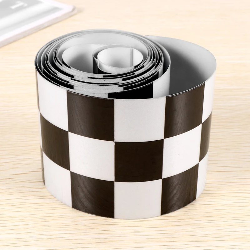 3 Inch Zwart/Wit Geruite Sticker Met Sticker Voor Motorfietsen