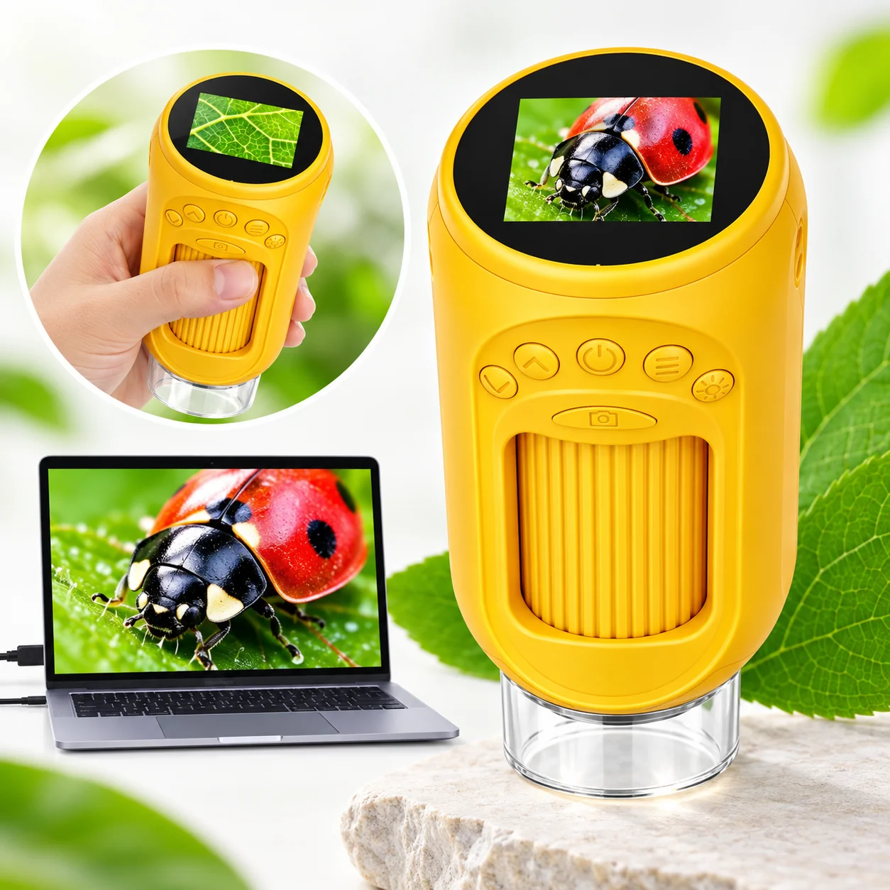 Pocket Digital Microscope 1000X Handheld Microscope for Kids with 8LED Photo Video Function Educational Toy Science for Kids