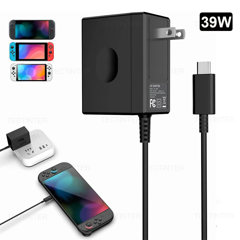 EU/Us-stecker AC Adapter Schnelle Ladegerät für Nintendo Switch & NS OLED Konsole Netzteil Wand Ladegerät für PS5 Portal Zubehör
