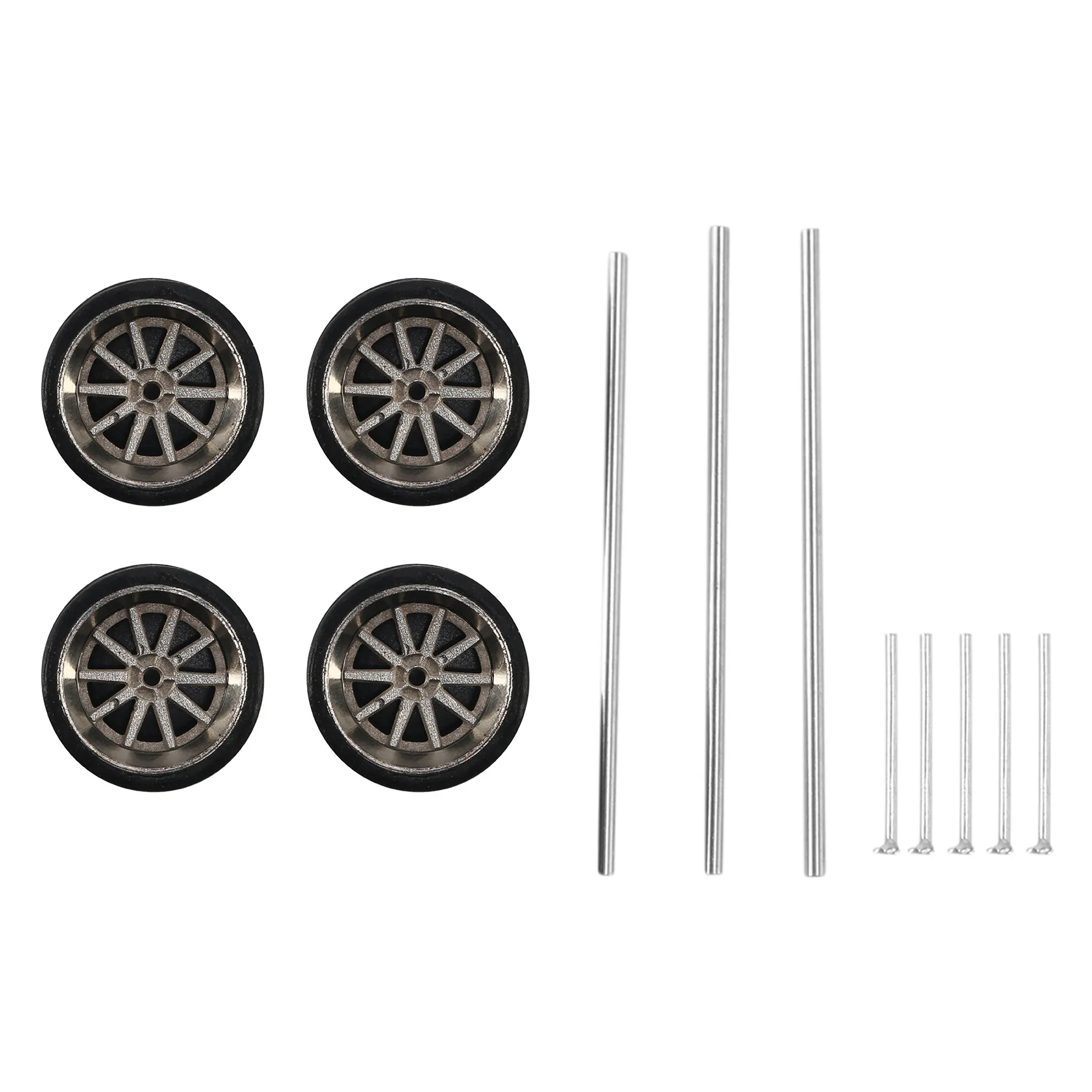 4Pcs 1/64 Scale Alloy Wheels Tire Alloy Model Car General Modified Tire for 1:64 Vehicles General Model Tire B5