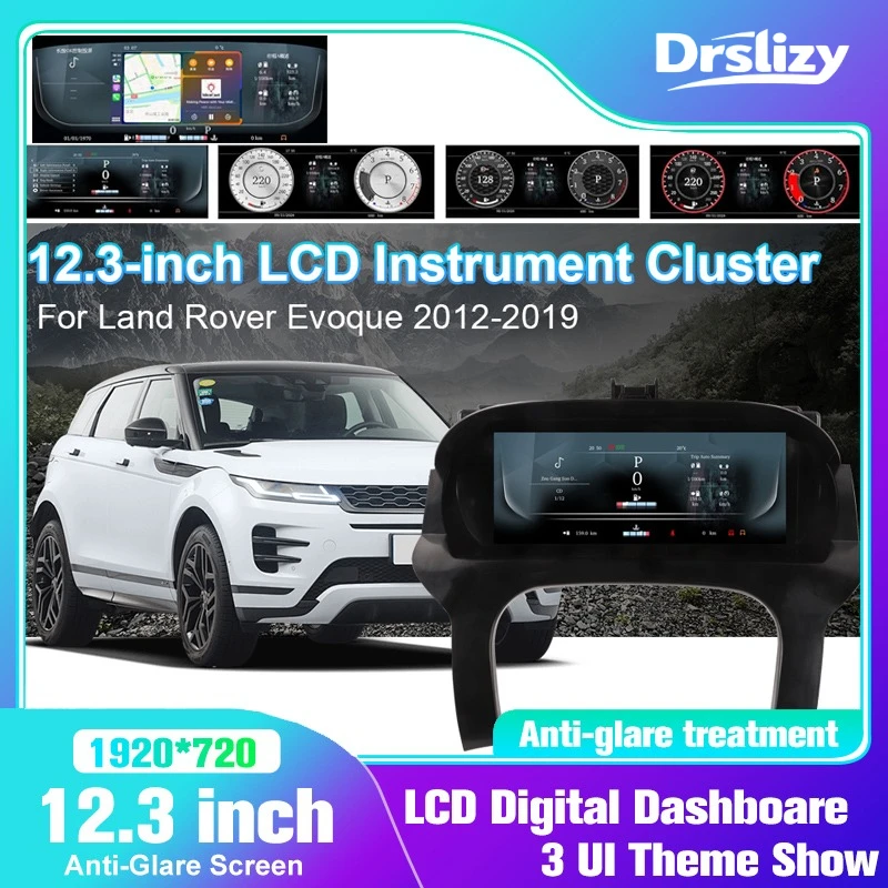 

Cluster For Evoque L538 2012-2019 12.3" Digital Gauge Speedometer with Dashboard Cover for Land Rover LCD 4+3 Colour UI Dash
