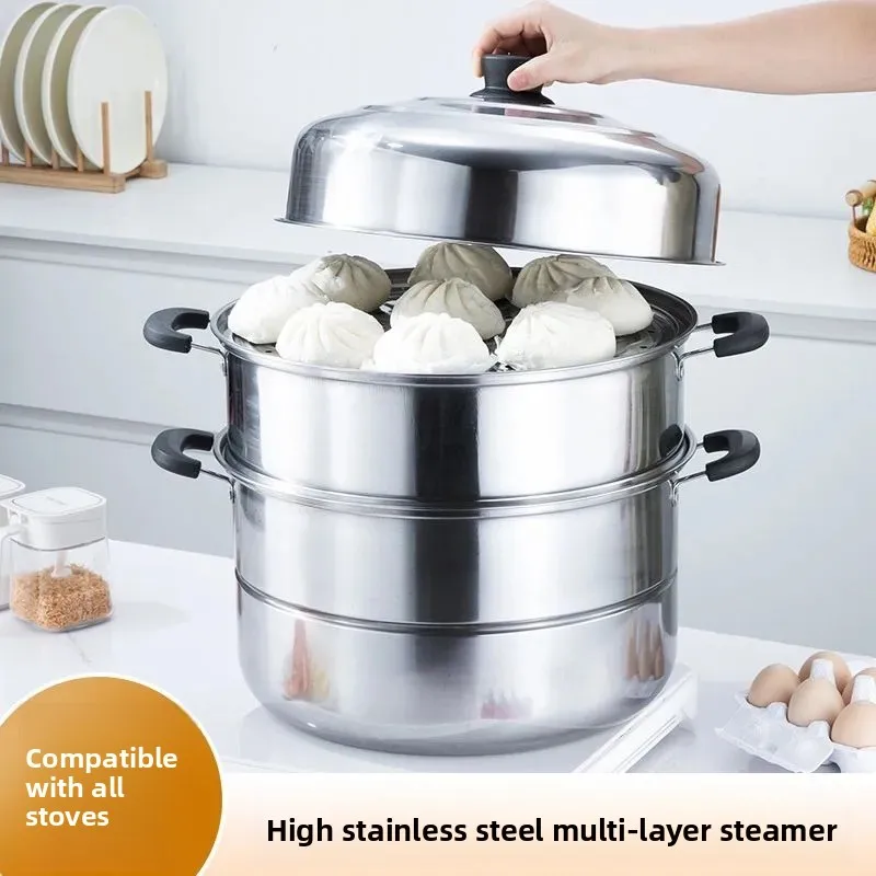 thickened-stainless-steel-double-layer-steamer-sleeve-cover-sun-protection-fish-steaming-pot-high-capacity-gas-stove-accessories