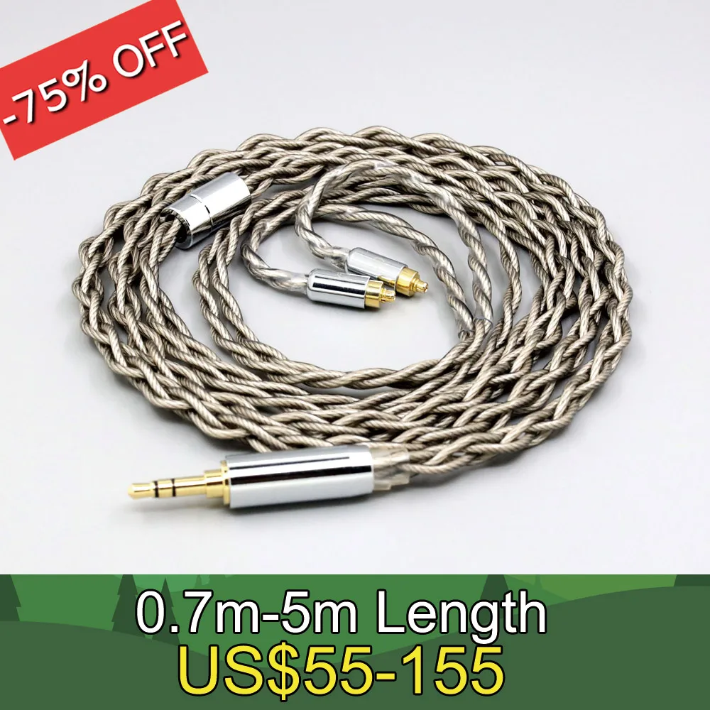 

99% Pure Silver + Graphene Silver Plated Shield Earphone Cable For Dunu dn-2002 4 core 1.8mm LN007924