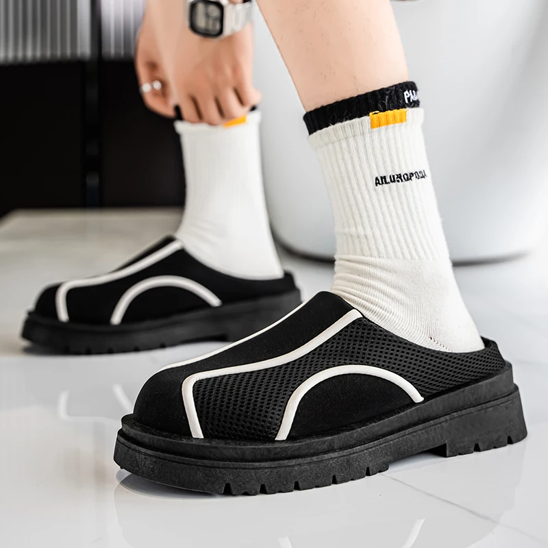 

Летняя мужская повседневная обувь, уличная парусиновая обувь, мужские легкие дышащие лоферы на плоской подошве, мягкие домашние тапочки, большие размеры 39-46