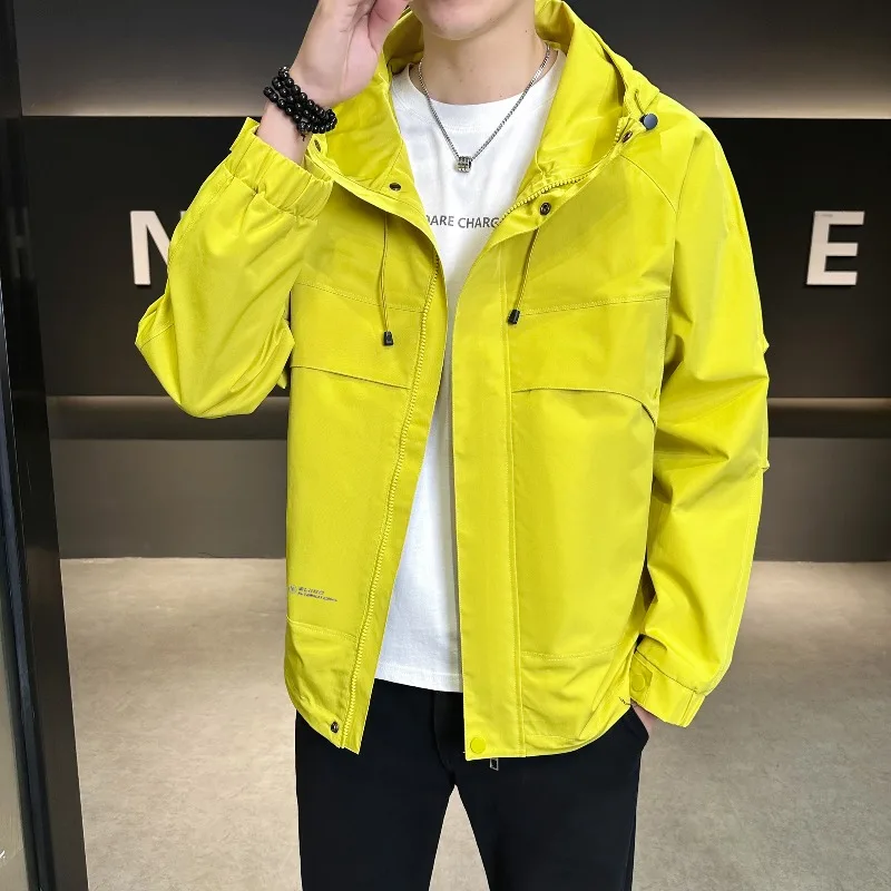 Spring Autumn New Men's Women's Loose Hooded Jacket Windproof Polyester Multi Pocket Design Outdoor Sports and Leisure Jacket