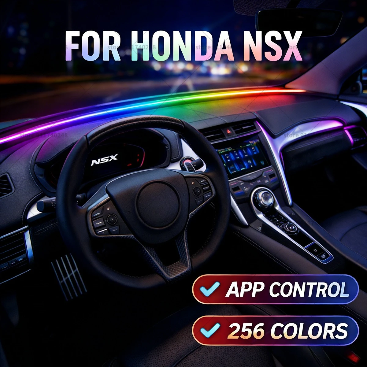 

Декоративная световая полоса для Honda NSX, цветная акриловая звукоизоляционная полоса для лобового стекла, атмосферная подсветка