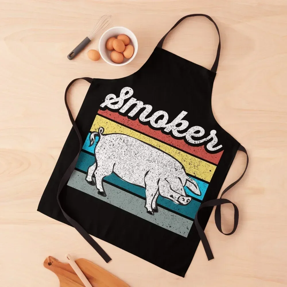 

Pork Smoker~ BBQ Grill Humor Apron Men's Kitchen Bib For Kitchen Customizable Woman Apron