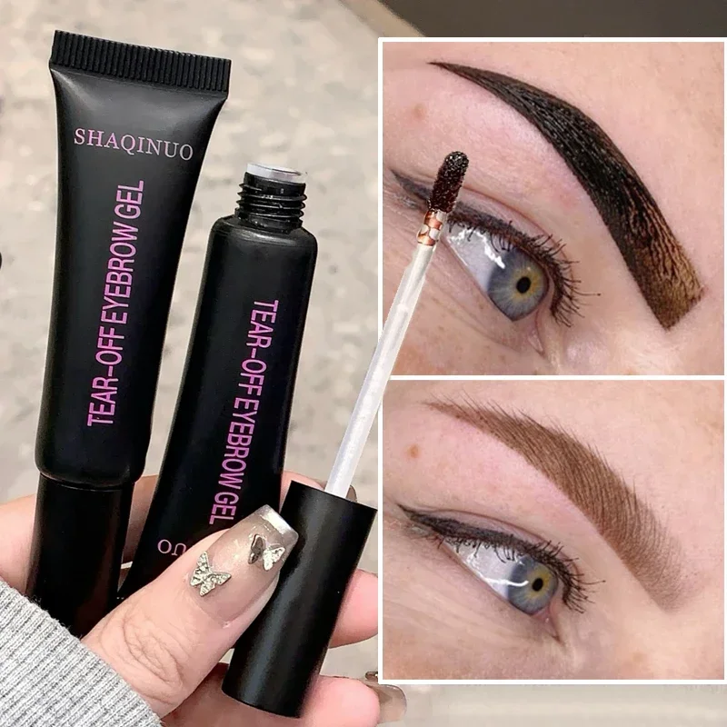 Blijvende Peel-off Verven Wenkbrauw Gel Semi Permanente Waterdichte Sneldrogende Brow Tattoo Tint Transpiratie Wenkbrauw Enhancer Cosmetische