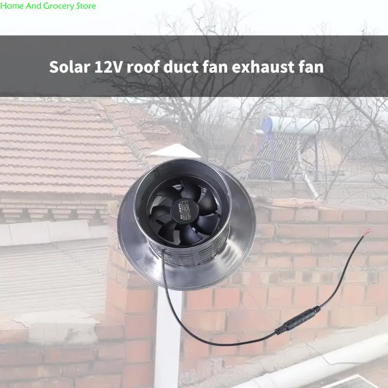 

0XXA 12V Solar Powered Exhaust Fan Rechargeable Ventilation Solution Bathroom Extractor Fan for Kitchen Bathroom Chicken