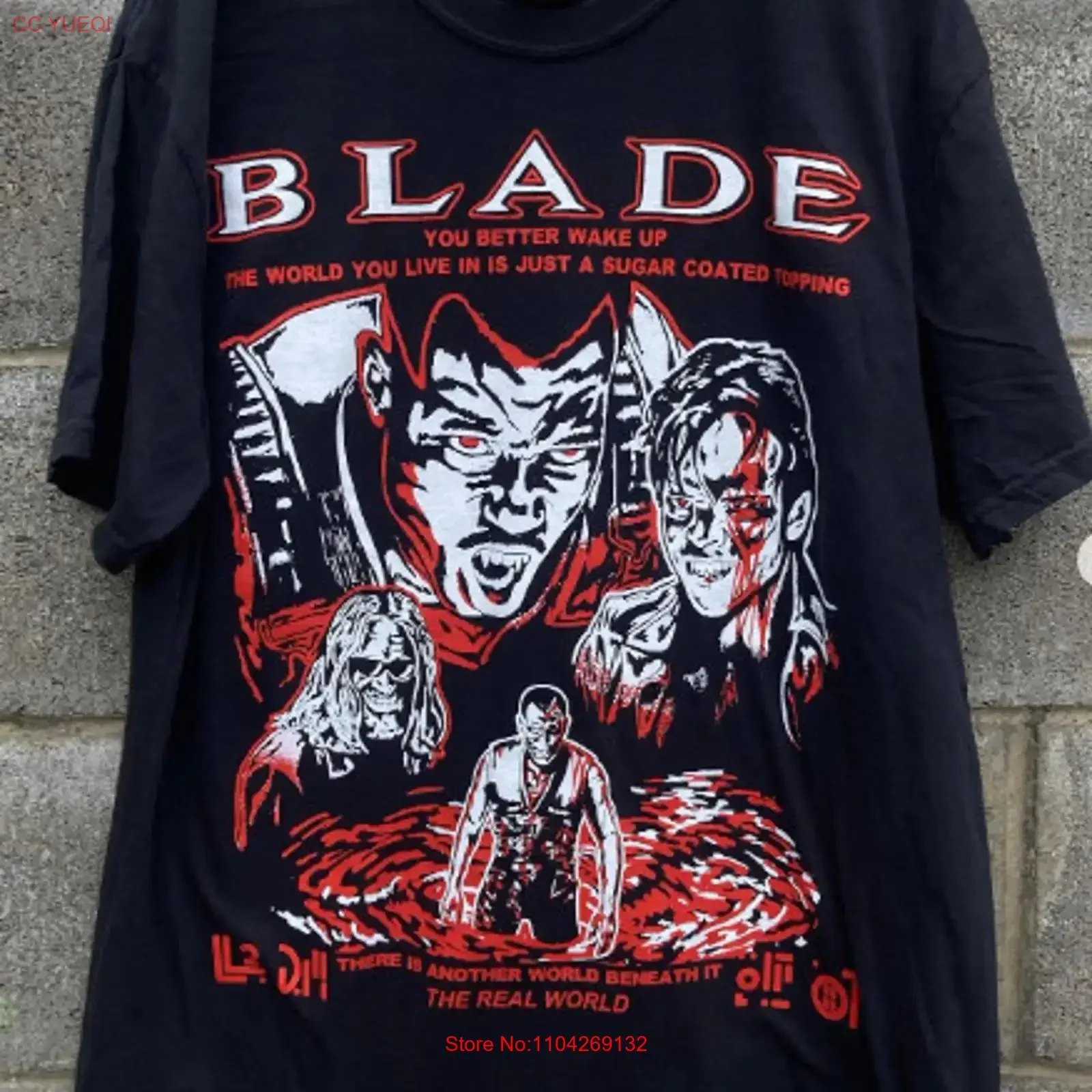 Remake The Blade Movie 1998 short sleeve black color classic shirt VK02541 vintage Washed Versatile fashion Breathable Casual