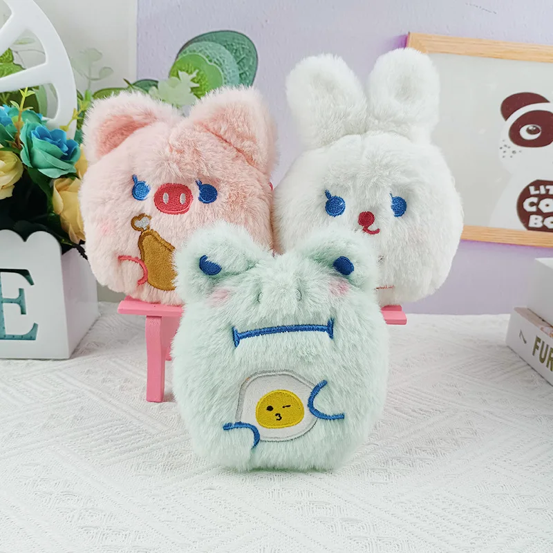 12cm Kids Cartoon Cute Small Rabbit Plush Coin Purse Animal Plush Storage Bag Wallet Bag Keychain Pendant Doll Children's Gifts