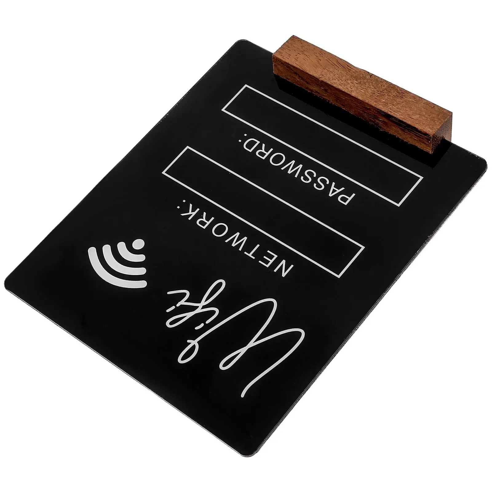 Acrylic WIFI Password Sign Black Easy Clean Home Office Restaurant Guest Room Wireless Network Reminder