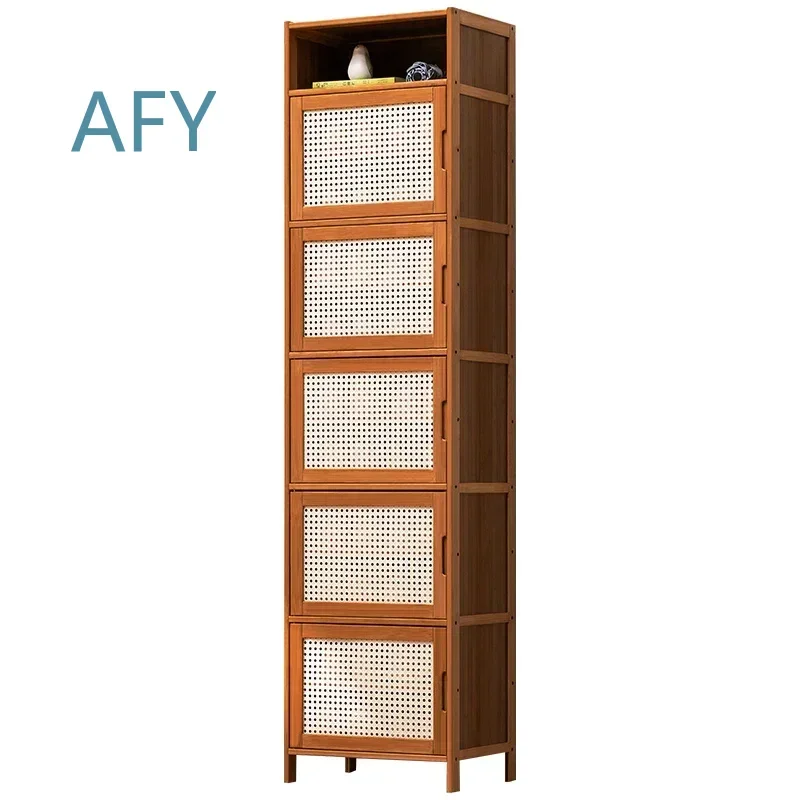 Fashion Nordic Organizer Shelf for Entryway Shoe Rack Multi Layer Small Household Minimalist Bamboo Cabinets Narrow Furniture