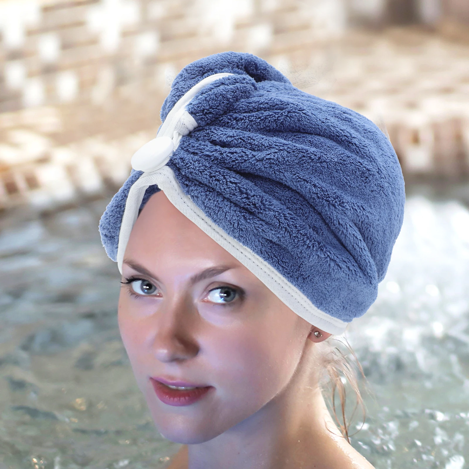 2 Buah Handuk Pengering Rambut Wanita Penyerap Air, Pembungkus Kepala Cepat Kering, Tekstur Lembut Nyaman, Handuk Rambut, Pembungkus Kepala untuk Wanita