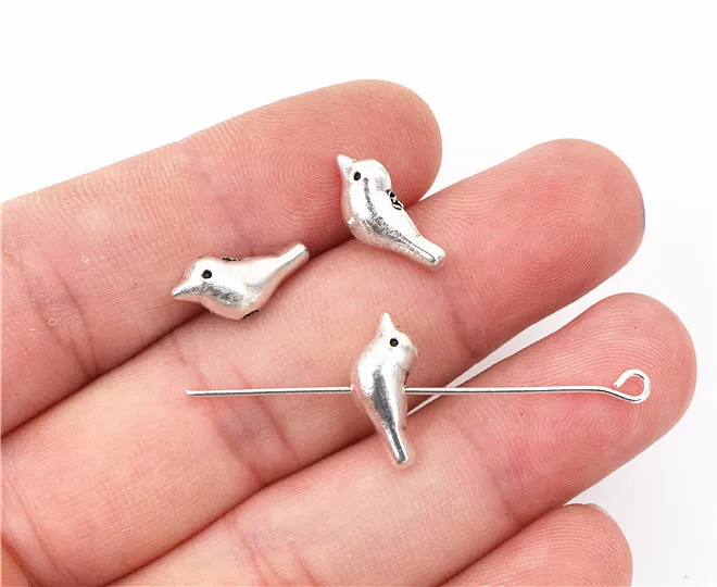 16x7x6mm 20pcs Antique Silver Plated Bronze Bird Handmade Charms Pendant:DIY for bracelet necklace