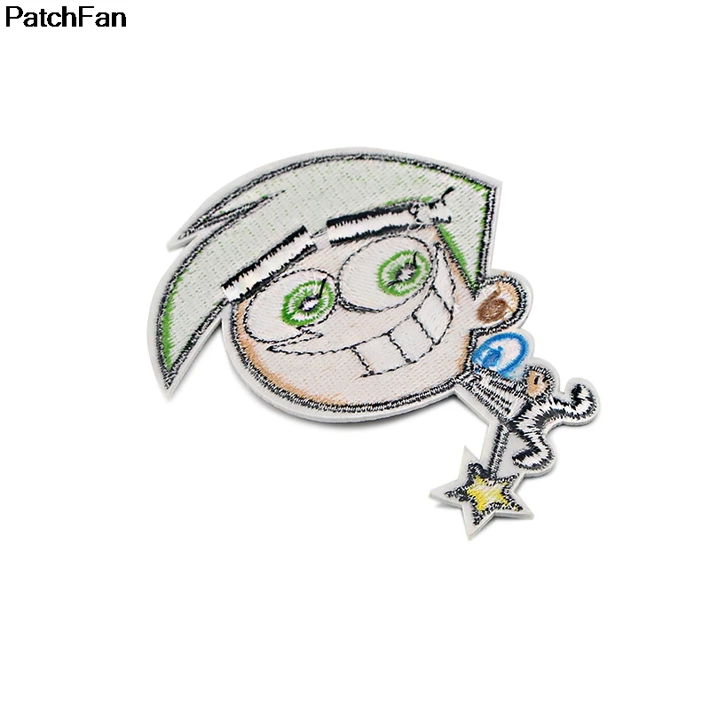 A3257 Patchfan Cartoon Genius Iron On Patch Clothing Diy Embroidered Applique Sew On Patches Fabric Badge Apparel Patchwork