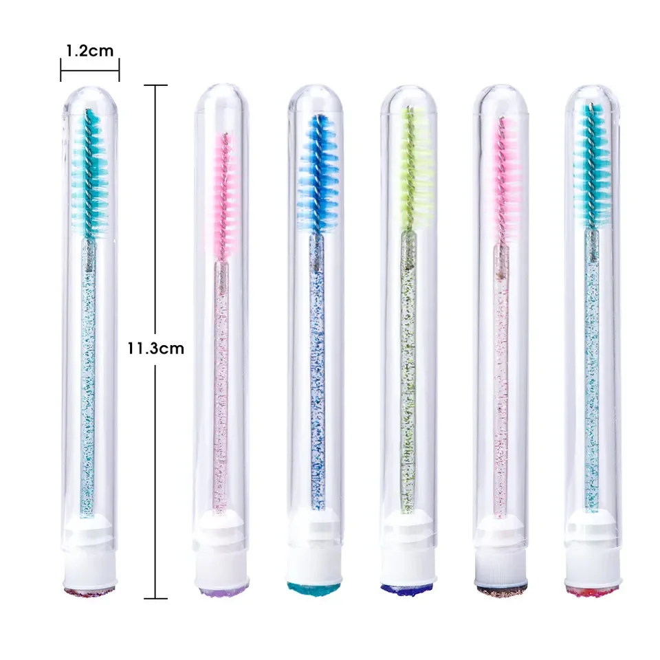 Tubes de brosse à cils avec baguettes de mascara en cristal, peigne pour les yeux, conteneur de Végét, applicateurs de pinceaux à cils, outil de maquillage, 50 pièces